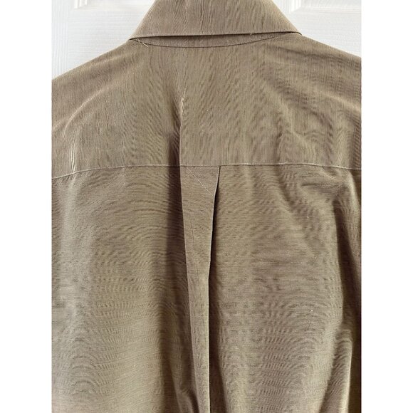 Vtg DKNY Men's Dress Shirt in Tan 16 1/2" 32-33 Sleeve Made In Guatemala - Picture 5 of 9